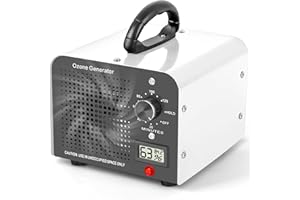 ZILCHX Ozone Generator, 60000 mg/h High Capacity Ozone Machine, Air Purifier with Temperature Humidity Display for 320㎡ Room, Odor Eliminator for Home, Car, Office, Smoke, Pet Odours