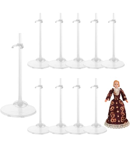 10 Supports De Poupée Réglables - Présentoirs Transparents 20cm Pour Exposition De Poupées Et Accessoires