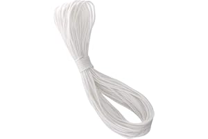 HEIZHU 1mm Outdoor Essential Roman Blind Cord, Nylon Rope, Durable Curtain Replacement Cord for Blinds Outdoor Indoor(20m,White)