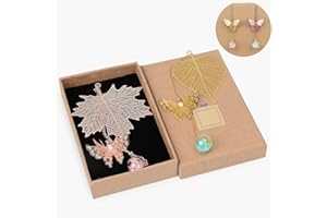 TOLOYE Zakładki do książek z metalowymi piórami, 2 szt. wisiorków motyli, ręcznie robione zakładki do książek, idealne zakładki do książek dla kobiet, przyjaciół, studentów i czytelników