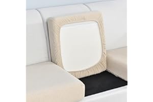 ELOVER Funda de cojín de Asiento de sofá, Funda de Asiento de Alta Elasticidad, Funda de Asiento de sofá de Sala de Estar, Funda de Muebles Antideslizante y Suave, con Fondo elástico