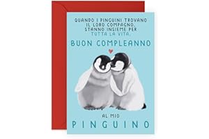 Central 23 Simpatico Biglietto Di Compleanno Per Uomo Donna - AL MIO PINGUINO - Dolci Biglietti Di Auguri Per Marito, Moglie, Fidanzato, Fidanzata - Regalo Per Coppia - Fornito Con Adesivi
