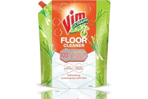 Vim Floor Cleaner: 1.8L Refreshing Lemongrass with Salt 100% Removal of stains for complete clean floors & long lasting fragrance