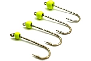 ‎PSARÁS KOLIBRI Tungsten Micro Jighaken Set - je 4 STK. | Forellen Wolframperlen Ultralight Haken zum Angeln mit Gummiköder | Tungsten Jigs Trout Fishing Hooks