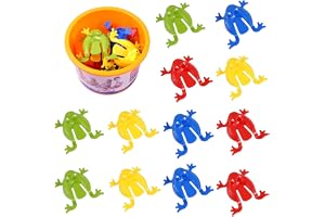 Ipetboom grodor hoppande spel: 12-delad leksak med 1 hink, 1 set, roliga pedagogiska leksaker, festgåvor, plastleksak, hoppro