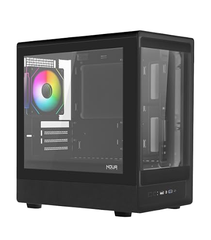 Case PC Gaming Noua Utopia F15 Nero - ATX, Vetro Temperato, Ventola ARGB, Supporto GPU 360 Mm