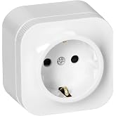 Miratic Schuko Wall Socket Wall Outlet IP20 White Surface Plug 16A/230VAC Durable and Safe for Home and Commercial Use (1 Out
