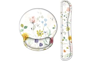 AOKSUNOVA Tapis de Souris Ergonomique avec Coussin en Gel Repose-Poignet Ensemble de Clavier Tapis de Souris avec Repose-Poignets Papillon