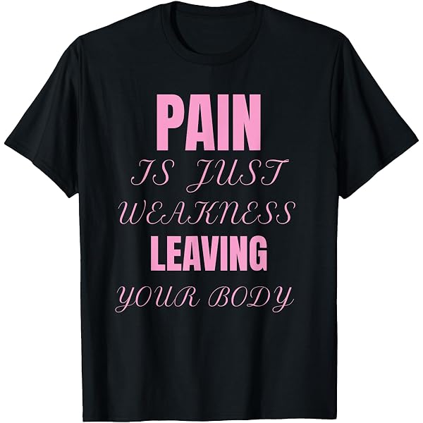 TampaPrinting 'Pain Is Weakness Leaving The Body' T-Shirt - 100% Cotton, Pre-Shrunk, Black - View #3