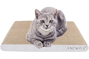 AMZNOVA Cat Scratch Pad, Textured Cardboard, Colors Series, Wide, Ivory