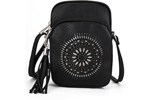 GLITZALL Cross Body Bag, Small Shoulder Bags with Multi Pocket, Tassel Satchel Purse Hollow out, Ladies Phone Bags Fashion