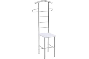CARO-Möbel Herrendiener Stummer Diener Kleiderständer JIVO, in weiß alufarben,121 cm, Garderobe mit Hosenbügel