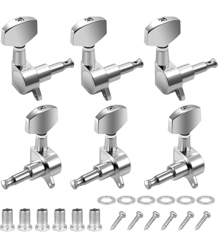 Set 6 Meccaniche Per Chitarra - Accordatori 3L+3R Per Chitarra Acustica Ed Elettrica
