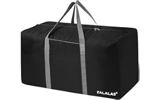 ZALALAS Bolsa de Viaje Grande 96L con Compartimento para Zapatos, Plegable con asa en la Parte Superior,Plegable Bolsa Viaje Impermeable Ligera Bolsas de Viaje para Hombre y Mujer - Negro