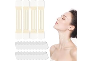 HOUSN Bande de Levage du Visage et du Cou, 20 patchs Lift Tape + 4 cordes de levage,Face Lift Patch,Invisible,Kit de Lifting du Cou et des Yeux