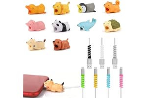 KIUIOM Kabelschutz Tiere,Ladekabel Schutz,Kabelbruch Schutz 17PC Silikon Cable Protector Kabel Knickschutz Verhindert Bruch Kabel Geeignet für die meisten Handy Datenleitungen