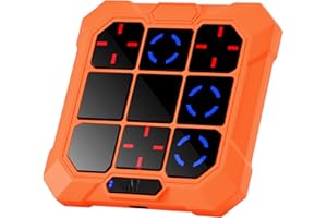 BlueSwan Morpion Électronique 6‑en‑1 – Tic Tac Toe Game Console de Jeu Portable Rechargeable avec Mode Silencieux , Jouet Interactif pour Enfants (3 Ans+) et Adultes,, Orange