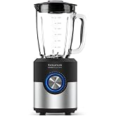 Taurus Power Shake 1600 &ndash; Glass Blender, 1600 W, 1.75 L Glass Jug, 6 Edge Stainless Steel Blades, 5 Speeds + Turbo, Suction C