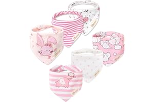 Yafane 6 Bavaglino Neonato Cotone Bavaglini Neonata Bandana Bavaglino Pappa Bambino Drool Panno Per Ruttino Ultra Assorbenti da 0 a 24 Mesi (Multicolor 02)