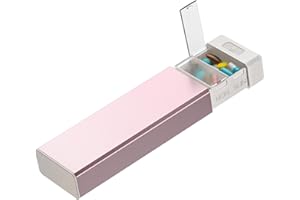 HEIYING Organisateur de Pilules pour 7 Jours – Coque en Aluminium, Compartiments pour une Semaine, Boîtier Métallique Portable pour Vitamines, Médicaments et Compléments Alimentaires