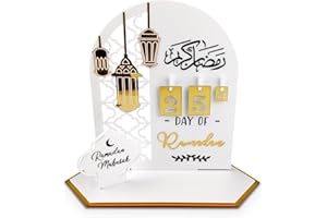 NHYDZSZ Ramadan Kalender, Ramadan Kalender Kinder, Eid Mubarak Dekoration DIY Ramadan Dekoration, Ramadan Adventskalender, Acryl-Countdown-Kalender Wohnzimmer Ramadan Geschenke für Kinder