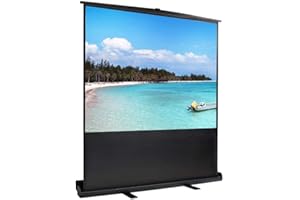 Todeco Pantalla de proyección en Suelo Aluminio 80 Pulgadas, Plegable Portátil, Manual Plegable, con Soporte, para Patio, el hogar, Teatro Exterior, 163 x 123 cm, Formatos 1:1, 4:3, 16:9, HD 4K 3D…