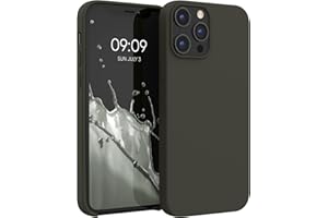 kwmobile Carcasa Compatible con Apple iPhone 12 Pro MAX Funda - Case TPU y Silicona antigolpes - Apto Carga inalámbrica - Verde Oliva