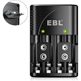 EBL NI-MH AA/AAA ve 9V Piller İ&ccedil;in Hızlı Şarj Cihazı - 4 Y&ouml;nl&uuml; LED Ekranlı Şarj Cihazı 6802