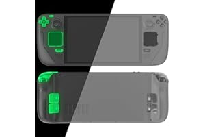 eXtremeRate Kit de Boutons Remplacement pour Steam Deck OLED Console,Boutons Gâchette Pavé Tactile ABXY D-Pad pour Steam Deck OLED avec Outils-Vert Lumineux