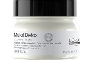 L'Oréal Professionnel Paris | Maschera Ristrutturante per Tutti i tipi di Capelli Danneggiati, Rischio di Rottura Ridotto, Colore Protetto, Chioma Lucente&Setosa, Senza Solfati, Metal Detox, 250 ml
