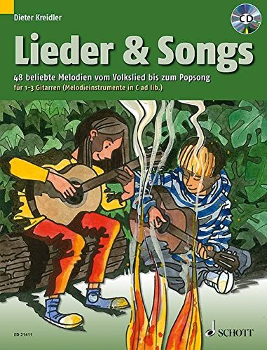 Lieder & Songs: 48 beliebte Melodien vom Volkslied bis zum Popsong. 1-3 Gitarren (Melodie-Instrumente in C ad lib.). Ausgabe mit CD. (Kreidler Gitarrenschule)
