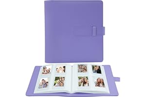 CREFOTU 256 Pockets Photo Album for Fujifilm Instax Mini LiPlay 12 11 90 70 9 8+ 8 7S Instant Camera/Mini Link SP-1 Printer, Polaroid Snap Touch PIC-300 Z2300 Mint Camera Printer (Purple)