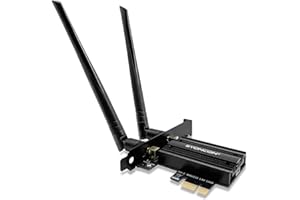 SYONCON Scheda WLAN PCIe Intel BE200 Chipset WiFi 7 802.11be 320 MHz Bluetooth 5.4 Tri-Band (6 GHz/5800 Mbit/s, 5 GHz/2400 Mbit/s, 2,4 GHz/574 Mbit/s) PCI Express Scheda di rete per PC Windows 10/11