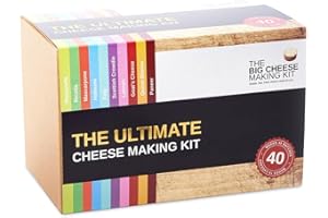 THE BIG CHEESE MAKING KIT The Ultimate Cheese Making Kit - Makes 40 Batches of 10 Different Cheeses, Including Mascarpone Cheese | Perfect Cheese Gift Set (with Recipe Book and Ingredients)