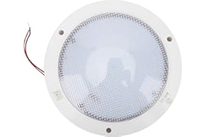 Plafonnier à LED pour Camping car, 12V 300 LM Caravane Lampe de Plafond Éclairage avec Interrupteur Marche/Arrêt et Indicateur Bleu éclairage de Remplacement Solaire Adapté Aux Bateau (Blanc Chaud)