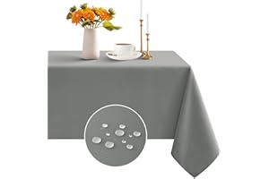 Romanstile Grey Tablecloth wipe clean,140x200 CM,washable,water resistant Table Cloth,Table Cover for Christmas Kitchen Dining Party Wedding Winter New Year Decorations,55x78 inch