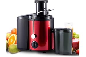 800W Estrattore di Succo Professionale, MOKEKA Centrifuga Frutta e Verdura, 2 Velocità, Pulizia Facile, Acciaio Inox, Base Anti-Scivolo