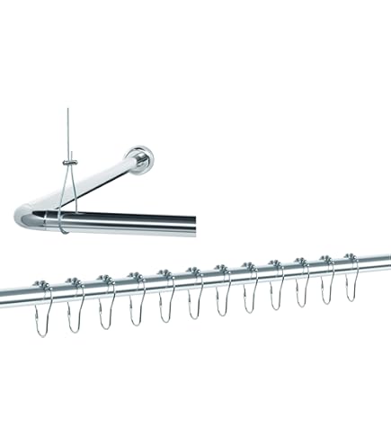 Barrierefreie Duschvorhangstange Aus Alu - 3-teilig & In 4 Farben Erhältlich