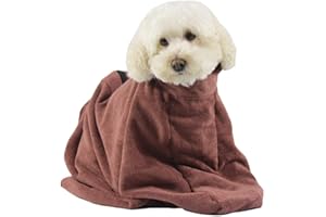 PETPHINDU Perro Pijamas Perrito Túnica, Super Absorbente Secado Suave Toalla Toalla Mascota Albornoz De Secado Rápido Toalla para Pequeñas Medianas Perros Grandes