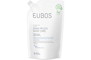 EUBOS CURA BASIS | Sacchetto di ricarica per bagni di crema | per pelle secca | Olio da bagno leggermente schiumoso per una pulizia coccolare | Compatibilità cutanea dermatologicamente confermata |