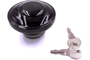 IGUANA CUSTOM Schwarzer Tankdeckel Benzin mit belüftetem Schlüssel Harley Von 1996 bis Heute Sportster, Dyna, Softail