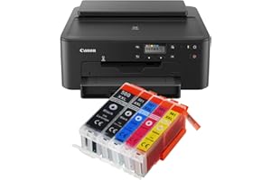 IC-Office TS705a Colour Inkjet Printer USB CD Print Wi-Fi LAN Apple AirPrint Black + 5 XXL Ink Cartridges