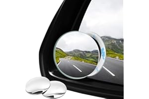 Bestgle 2 Pack 50mm Rotatif Voiture Angle Mort Miroir sans Cadre Rond 360°Rotate HD Verre Auto-adhésif Convexe Vue Arrière Voiture Côté Miroir Angle Mort Extérieur pour Véhicules, Moto, Camions et SUV