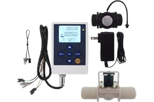 DIGITEN Water Flow Control LCD Display+G1 Water Flow Hall Effect Sensor Switch 1-60L/min+Solenoid Valve Normally Closed N/C+12V Power Adapter