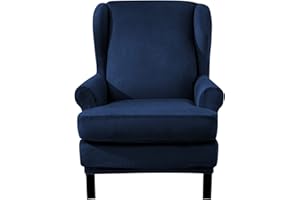EBETA Velluto Salvadivano Copripoltrona Trapuntato Adele, Copripoltrona con Orecchie Poltrona Protettiva Elasticizzato Antiscivolo (Blu navy)