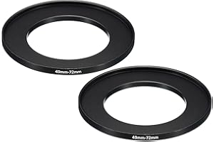 PATIKIL 49mm-72mm Metal Step Up Ring, 2 Pack Camera Lens Filter Adapter Ring Aluminum Filter Adapter Ring for Camera Lenses Hood, Black