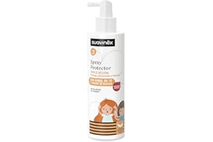 Suavinex, Spray Protector Antipiojos, Sin Aclarado, Sin Tirones, Protege, Desenreda e Hidrata, Apto Pieles Sensibles y Atópicas, con Aceite de Árbol del Té, Todo Tipo de Cabello, Uso Diario, 250 ml