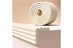 Baby Proofing Corner Guards, Premium 6.56ft Soft Foam Edge Protectors for Furniture, Adhesive Table Bumper Strips & Fireplace Padding for Sharp Corners, Easy Install (Rice White)