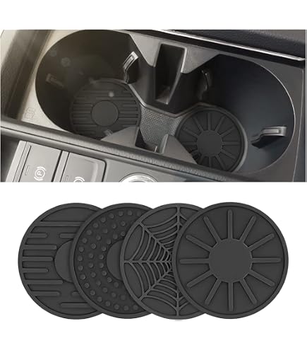 IETWATE 7 cm auto portabevande Sottobicchieri: 4 pezzi universale per auto portabevande per auto, sottobicchieri antiscivolo, accessori per auto, accessori per interni donne, per bevande e tazze da
