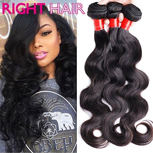 Right Hair® Brazilian Virgin Hair 10A Body Wave 3 Bundles 300g Natural Color Unprocessed Virgin Brazilian Hair Weave (20 22 24inch)